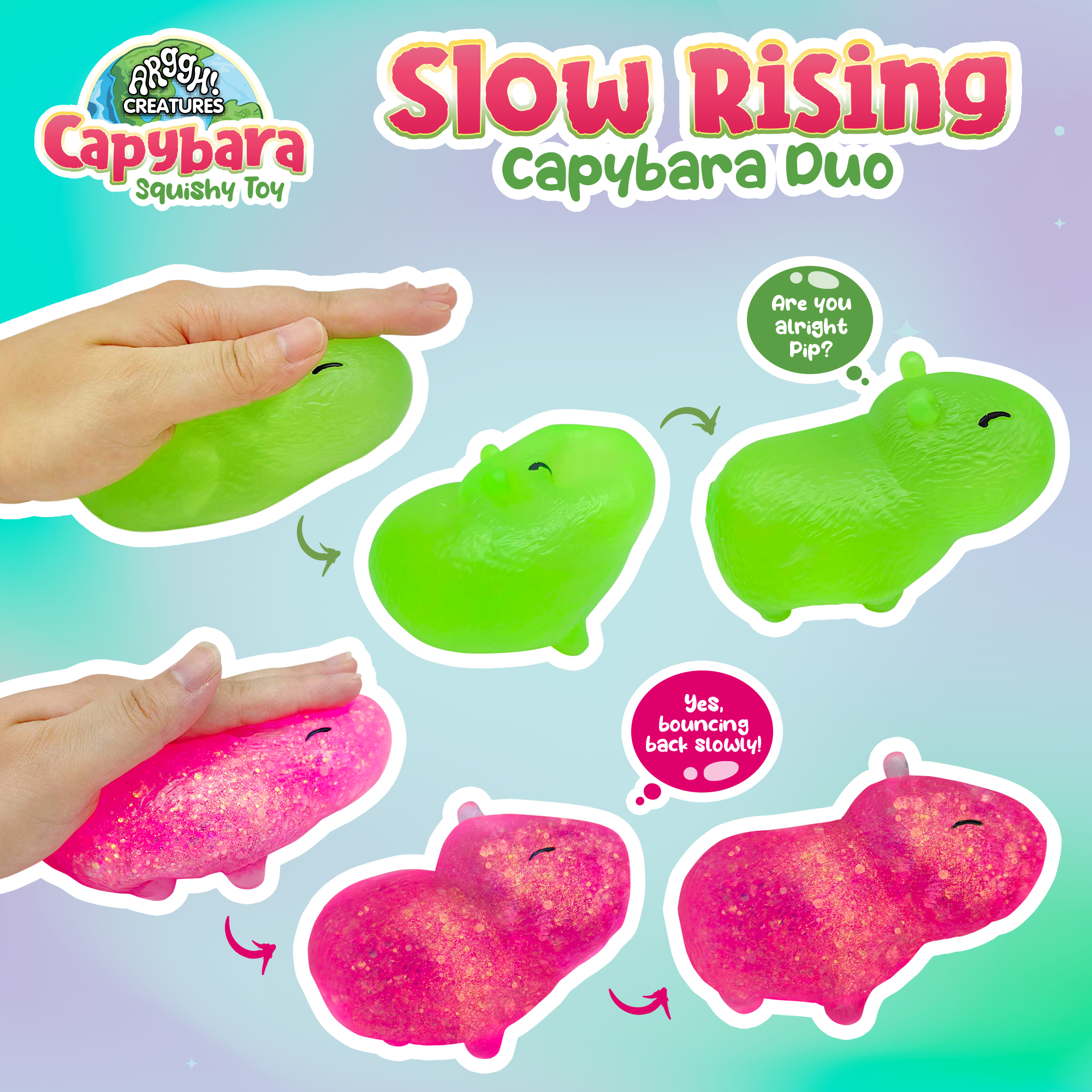 Power Your Fun Capybara Squishy Stress Relief Balls (2-Pack) photo 7