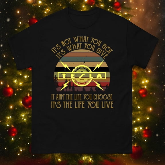 Rock Band Tesla Retro Music Fan Concert Tour Graphic T-Shirt, up to size 5XL
