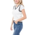 thumbnail image 3 of MixMatchy Women's Solid Sleeveless V Neck Cable Knit Stitching Soft Sweater Vest, 3 of 7