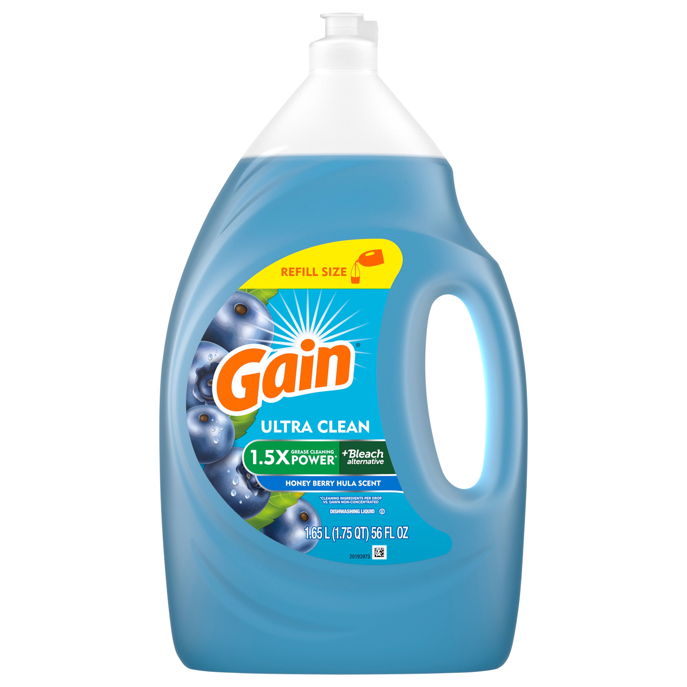 Gain Ultra + Bleach Alternative Dish Soap, Dishwashing Liquid, Honey Berry Hula, 56 fl oz