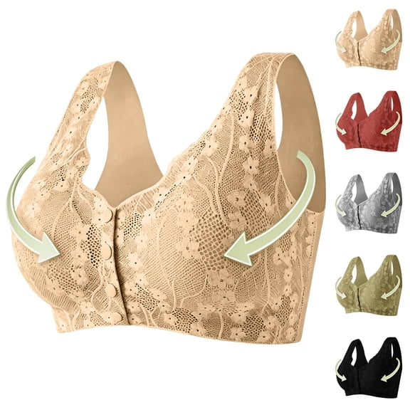 Front Button Closure Bras for Women,Wireless Lace Maternity Nursing,Wide Strap Seamless Comfort Support Pregnancy Sleep Bra