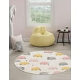 thumbnail image 4 of Unique Loom Whimsy Kids Collection Area Rug - Molly (5' 3" Round Ivory/Black) Perfect For Kids Bed Room/Nursery Room/Living Room/Class Room/Play Room, 4 of 6