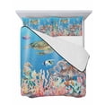 thumbnail image 7 of Quilts Twin Size Bedding Set, Blue Turtle Coastal Lightweight Quilted Comforter, Nautical Summer Beach Coral Octopus Jellyfish Soft Bedspread Coverlet with Pillow Covers for All Season, 68" x 86", 7 of 7