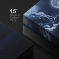 thumbnail image 4 of HFDF Canvas Print Wall Art Blue Majestic Moon Over The Ocean Astronomy & Space Sky Digital Art Modern Art Global Scenic Colorful Multicolor for Living Room, Bedroom, Office 10x8inch Framed, 4 of 5