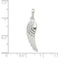 thumbnail image 2 of Sterling Silver Polished And Textured Angel Wing Pendant (30.88 X 8.67) Made In India qc8420, 2 of 2