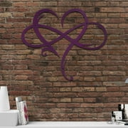 Ghopy Infinity Heart Metal Wall Decor, Unique Infinity Heart Wall Decor Love Sign Plaque Steel Art Geometric Bedroomr Ornaments Cut Out for Home Wedding Decor
