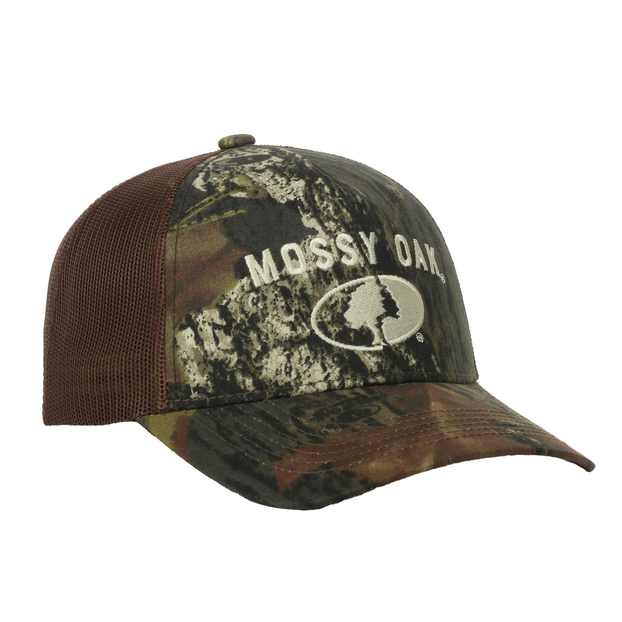 Mossy Oak® New Break-Up Camo Trucker Hat – Mid Profile Mesh Back Snapback, One Size