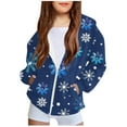 thumbnail image 4 of Edvintorg Christmas Jackets for Kids Boys Girls Winter Christmas Snowflake Long Sleeve Pocket Coats Hooded Warm Jacket 4-12Y Kids Teenage Children Outerwear with Zipper, 4 of 6