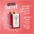 thumbnail image 3 of Nostalgia Retro 2 Slice Toaster, Vintage Toaster Oven for Bagels and Thick Bread, Red, 3 of 8