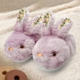 thumbnail image 2 of Hpapadks Girls Slippers Winter Rabbit Shoes Cozy Indoor Outdoor Soft Warm Fuzzy Comfortable Shoes for Boys Purple, 2 of 4