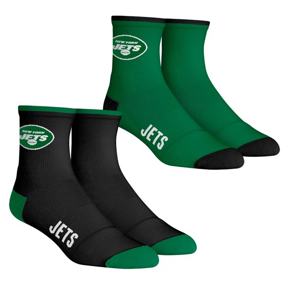 Men's Rock Em Socks New York Jets Core Team 2-Pack Quarter Length Sock Set