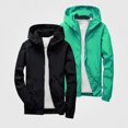 thumbnail image 2 of Afuyipoi Boys 2 Pack Softshell Hooded Jacket Waterproof Windbreaker Outdoor Casual Zip Up Size 3-12 Mint Green Size 11, 2 of 7