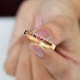 thumbnail image 3 of Rosec Jewels Mens 1/2 CT Princess Cut Garnet Half Eternity Ring, Minimal Garnet Semi Eternity Ring, Channel Set Garnet Ring, Garnet Stackable Ring, 18K Yellow Gold, US 8.50, 3 of 7