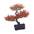 thumbnail image 2 of Árbol bonsái artificial, planta en maceta falsa, adorno artificial para granja. Rojo, 2 of 9