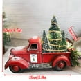 thumbnail image 5 of Centro de mesa navideño con camión de granja rojo, camioneta vintage de hierro, camioneta con árboles de Navidad, decoración navideña para el año nuevo 2024, decoración del hogar, 5 of 5