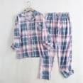 thumbnail image 2 of Christmas pajamas for women setFlannelette Wool Checked Sleepwear Set For Women, 2 of 9