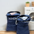 thumbnail image 2 of LINFANG 2 Pcs Portable Laundry Bag Waterproof Oxford Cloth Wet Dry Bag with Zipper and Carrying Strap for Swimming Yoga Workout Traveling, 2 of 9