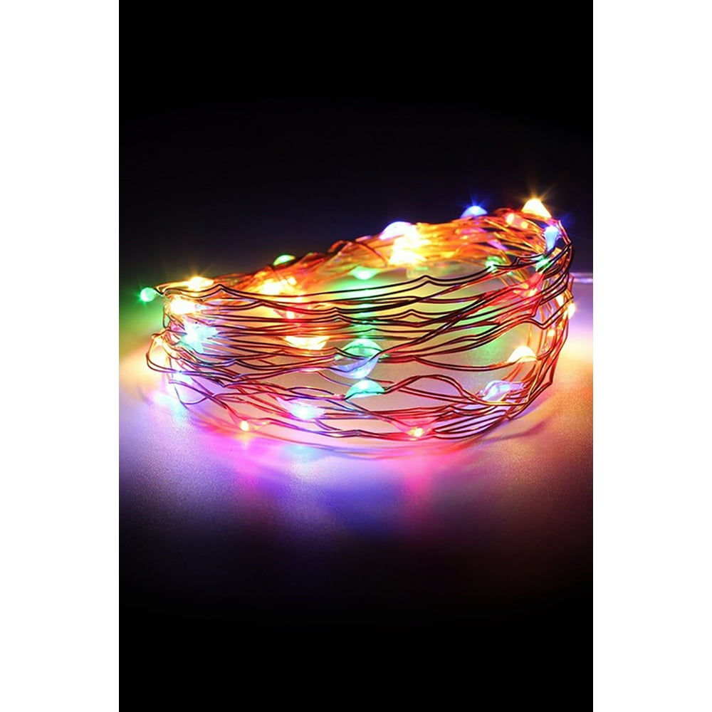 200 LED Mini Micro Solar String Light Multicolor LED,Silver wire, 8