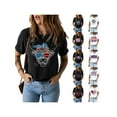 thumbnail image 4 of Gvmfive Women Short Sleeve American Flag T Shirt 4th of July Patriotic Loose Tops, 4 of 4