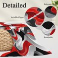 thumbnail image 3 of Red Black Grey Lumar Pillow Covers, Moire Modern Artwork Abstract Soft Breathable Throw Pillow Cases with Invisible Zipper, Decorative Pillowcase Pillows Protectors for Sofa Bed Chair 16"x24", 3 of 9