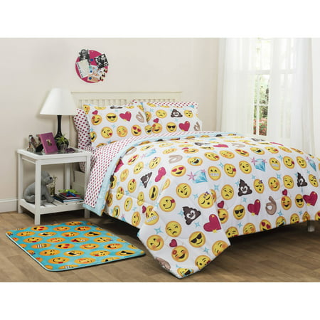emoji pals bed-in-a-bag bedding set, multiple sizes/colors - walmart