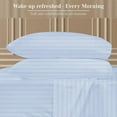 thumbnail image 2 of Luxury 2 Piece Pillowcase 100% Egyptian Cotton 800 Thread Count Queen Size Pillowcase (20" X 30") inches - Light Blue Stripe, 2 of 6