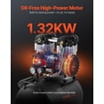thumbnail image 6 of VEVOR Air Compressor, 10 Gallon Steel Tank, 2HP 5.3 CFM@90 PSI Oil Free Air Compressor & Max. 125PSI Pressure, 78dB Ultra Quiet Portable Compressor, for Auto Repair, Tire Inflation, Spray Painting, 6 of 9