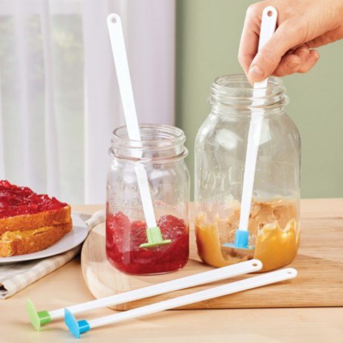 Long Handled Flexible Jar and Bottle Scrapers Set of 4