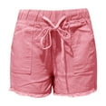 thumbnail image 4 of Lroveb Denim Shorts for Women, Summer High Waisted Jean Shorts, Womens Fashion Mid Fitting Tannin Short Loose Cargo Pants Pink, 4 of 5