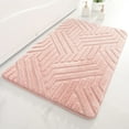 thumbnail image 2 of SHENGXINY Solid Color Bath Mat Clearance Light Bathroom Memory Foam Absorbent Floor Mat Bathroom Toilet Doorway Quick Dry Foot Mat Entry Door Mat Non-slip Mat Pink, 2 of 8