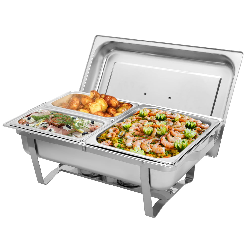 Yunge Chafer Dish Stainless Steel Catering Buffet Warmer Tray Set for Family Dinner Catering Buffet 9L 2 Pack 