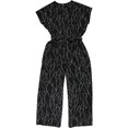 thumbnail image 1 of Alfani Womens Printed Wide Leg Jumpsuit, Negro, X-Large, 1 of 2