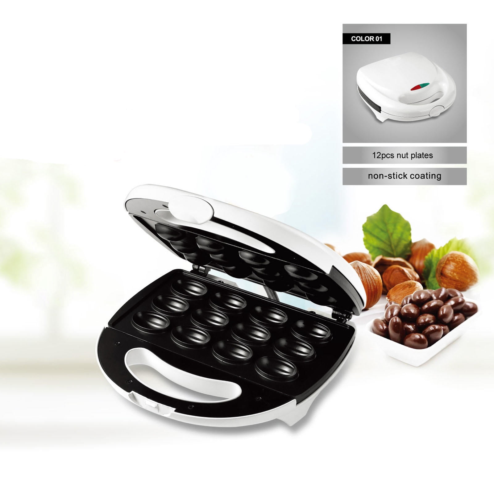 Yajisi Nut Waffle & Cake Maker – ABS, Even Heating, Easy‑Clean, Multi‑Use for Breakfast & Sweet Treats, 110V