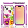 thumbnail image 5 of SOGA Hybrid Shockproof Phone Cover Designed for Apple iPhone 13 Pro Case - Purple Flower, 5 of 5