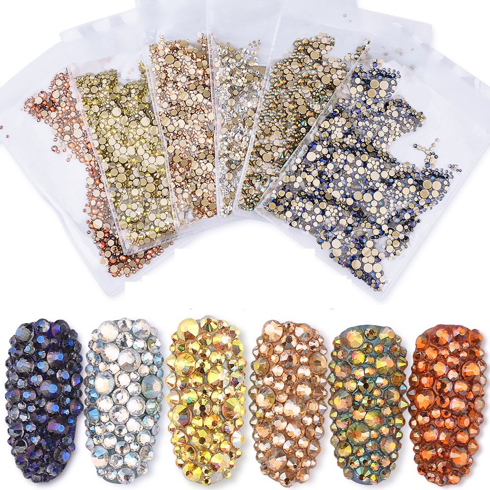 sp0299 flat glass diamond size Rhinestones Set Crystal Glass Nail