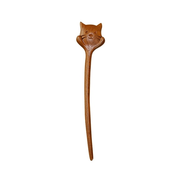 Elegante horquilla de estilo antiguo con motivo de cara de gato chino, horquilla con incrustaciones de alambre dorado, exquisito accesorio tradicional asiático para mujer