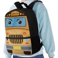 thumbnail image 3 of Uorisanigo Yellow School Bus Print Kids School Backpack 17 inch School Bags for Preschool Kindergarten Elementary Bookbag Casual Daypack Toddler with Adjustable Padded Straps, 3 of 6