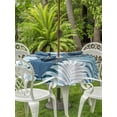 thumbnail image 2 of Outdoor Tablecloth with Umbrella Hole & Zipper, Blue Teal Palm Leaves Round Tablecloth 60 Inch, Summer Botanical Tropical Leaf Patio Table Cover Waterproof Table Cloth for Picnic/Party, 2 of 7