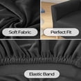 thumbnail image 4 of Stretch Armchair Slipcover Anti-Slip Furniture Protector Velvet 1-Piece Banquet Armchair Slipcover for Living Room, Friendly for Pets, Mid Century Modern Style (Black), 4 of 7