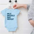 thumbnail image 5 of Milk Snuggle Nap Repeat Babes Routine Romper Boys or Girls Infant Baby Brisco Brands 12M, 5 of 6