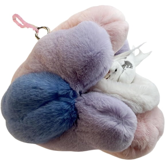 Colorful Parrot Nest Faux Rabbit Fur Winter Warm Thickened Hanging Hammock Bird Bed Snuggle Hut for Budgies, Cockatiels, Conures, Caiques, Quakers, Lovebirds