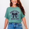 thumbnail image 5 of Coquette Spooky Witch Social Club - Women's Garment Dyed Graphic T-Shirt, 5 of 14