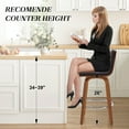 thumbnail image 3 of Foreate 26" Swivel Counter Height Bar Stool, PU Leather, 440LBS Capacity, Mid-Century Modern Design for Kitchen & Bar, 3 of 8