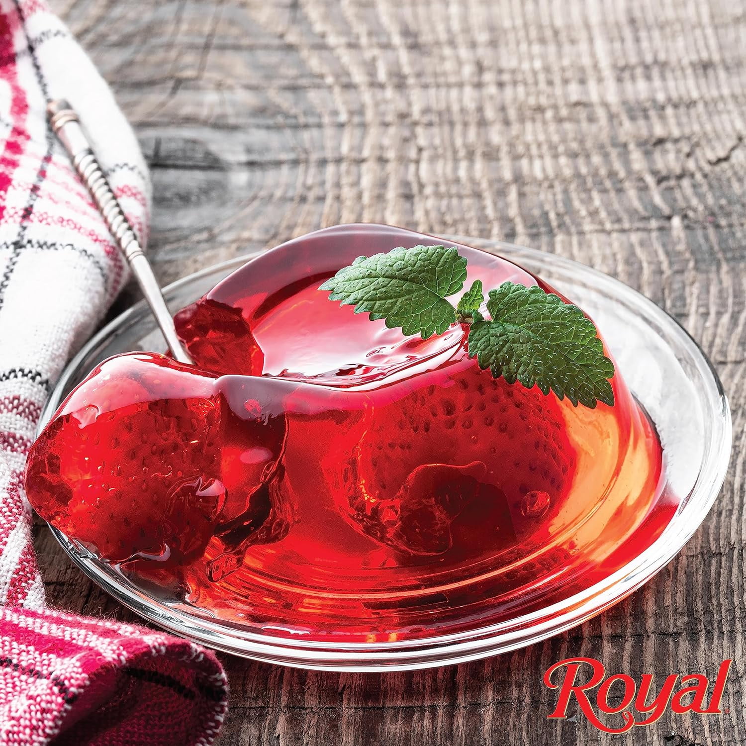 (4 pack) Royal Strawberry Gelatin Mix, Family Size, 2.82 oz