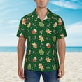 thumbnail image 2 of Fuzoiu green Christmas Element Print Hawaiian Shirt for Men, Summer Beach Casual Short Sleeve Button Down Shirts, Men’s Beach Summer Shirts with Pocket,XX-Large, 2 of 7
