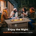 thumbnail image 4 of Nuu Garden 43'' Propane Gas Fire Pit Rattan Outdoor Fire Pit Table 50,000 BTU Smokeless Gas Fire Pit, All-Metal Frame Patio Fire Pit Table, Brown, 4 of 10