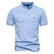 thumbnail image 1 of Gibobby Playera Tipo Polo Hombre Polo de piqué elástico de Manga Corta Camisa de Polo para Hombre(Azul claro,XG), 1 of 2