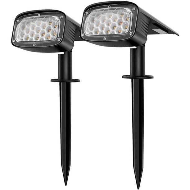 Solar Spotlight Outdoor, 2-in-1 Solar Light with 3 Modes for Pathway Patio, 2 Pack 34 LED Waterproof Garden Light