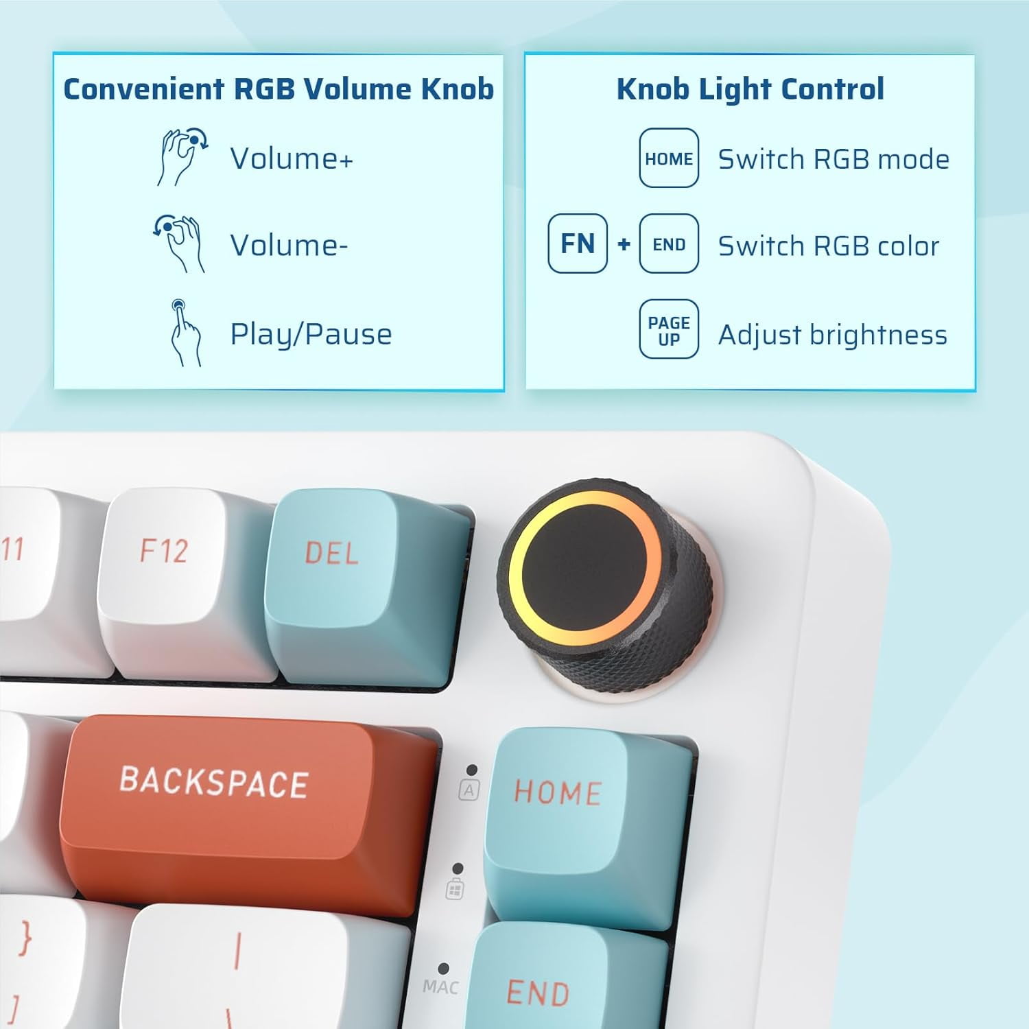 LTC NIMBLEBACK NB832 WIRELESS 75% GASKET MECHANICAL KEYBOARD - WHITE BLUE RED
