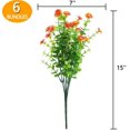 thumbnail image 2 of ZOELNIC 6 Bundles Fall  Artificial Flowers UV Resistant Wild Daisy Flowers, Faux Plastic Eucalyptus Greenery Shrubs Fake Plant for Autumn Indoor Outdoor Home Fireplace Garden Decor (Orange Red), 2 of 8